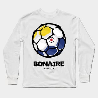 Bonaire Football Country Flag Long Sleeve T-Shirt